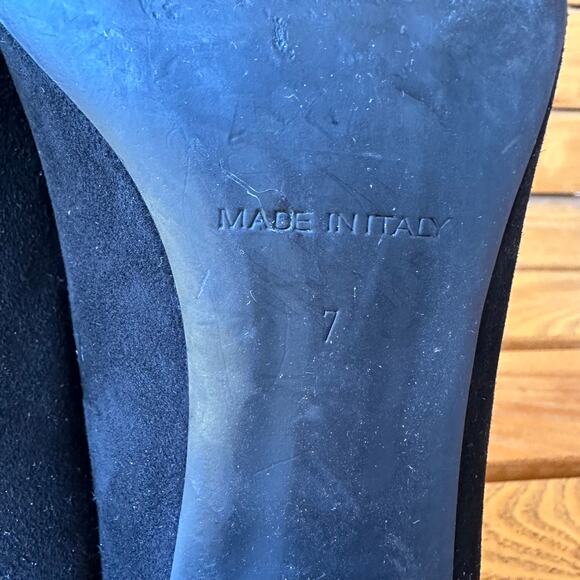 Everlane The Day Heel Womens 7 Black Suede Italian Leather Slip On Classic Work - Picture 11 of 11